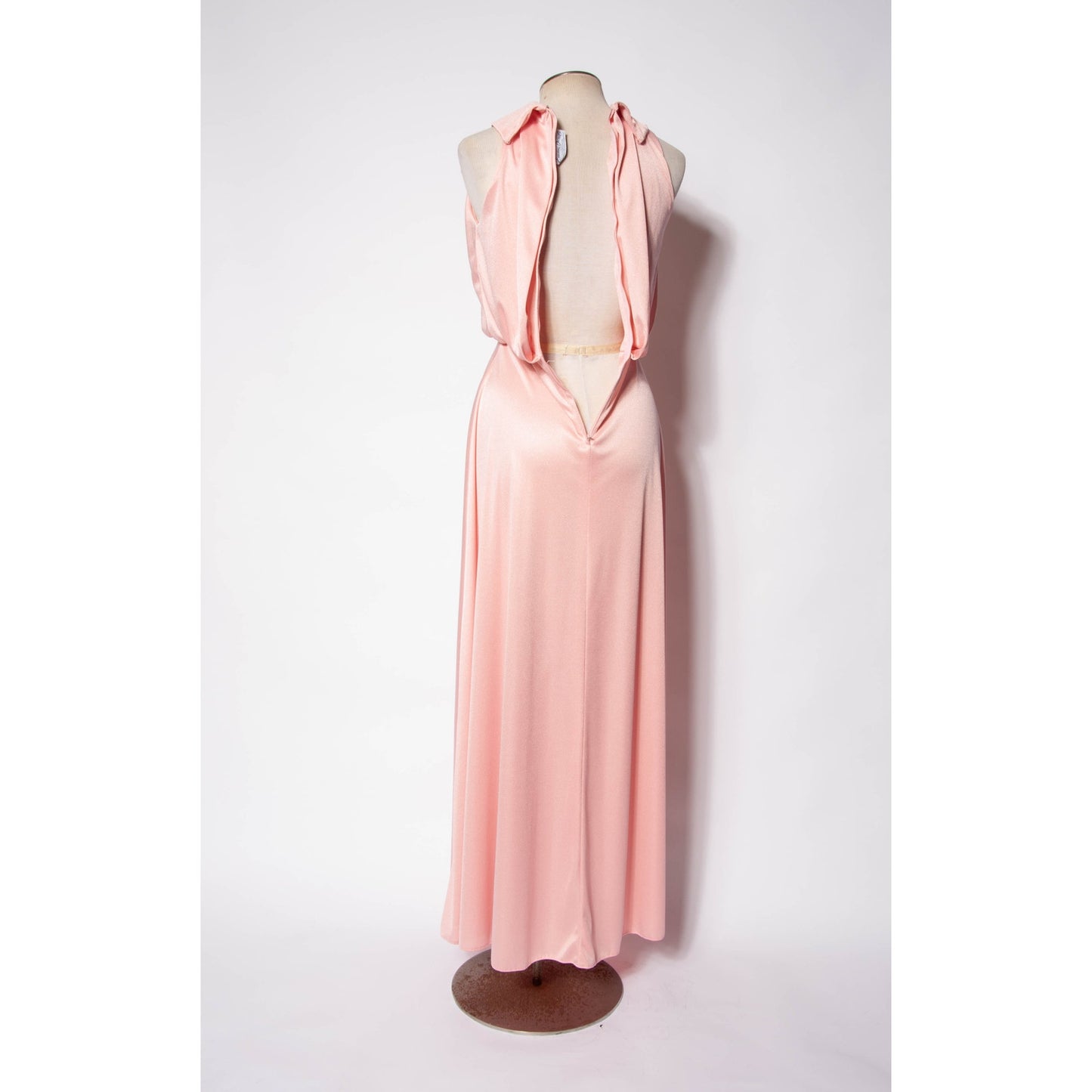 70s Maxi Dress Emma Domb Pink Jersey Party Dress Pastel Goth Bridesmaid  SZ S/M