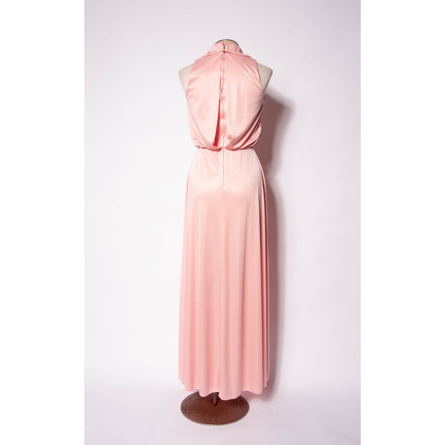 70s Maxi Dress Emma Domb Pink Jersey Party Dress Pastel Goth Bridesmaid  SZ S/M