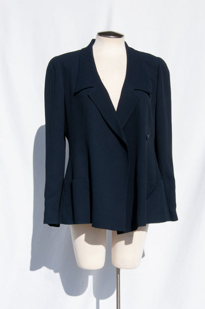 CHANEL VINTAGE 1990S LIGHTWEIGHT NAVY JACKET