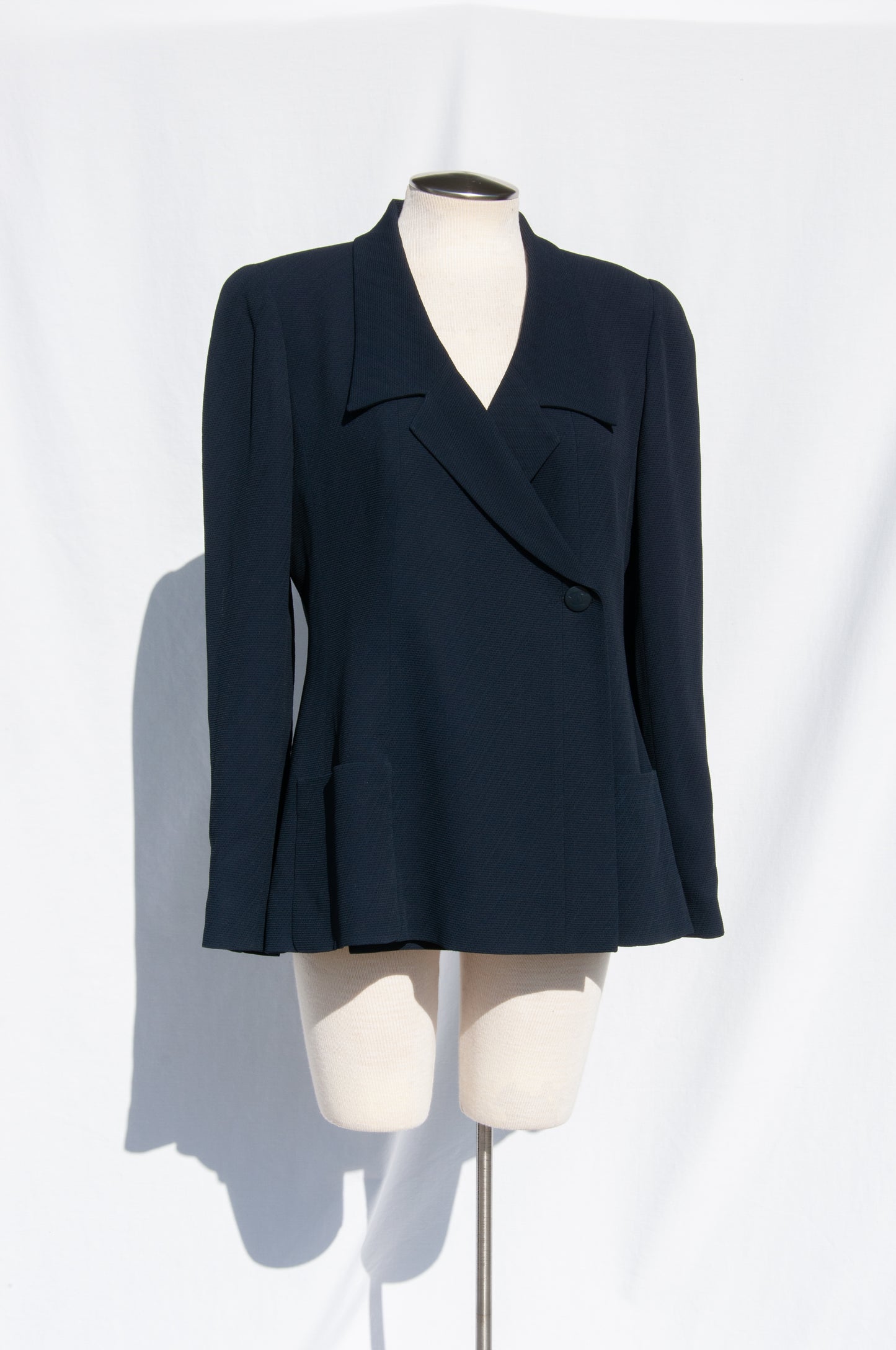 CHANEL VINTAGE 1990S LIGHTWEIGHT NAVY JACKET