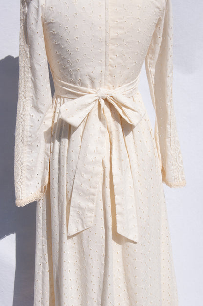 GUNNE SAX VINTAGE 1970S CREAM LACE DRESS