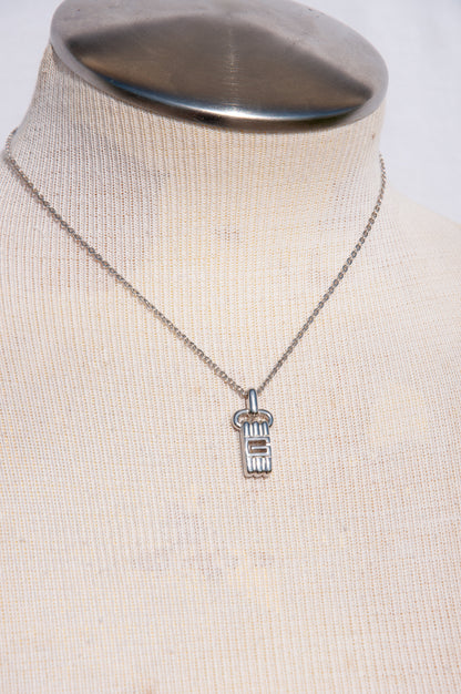 GIVENCHY VINTAGE TINY SILVER LOGO NECKLACE