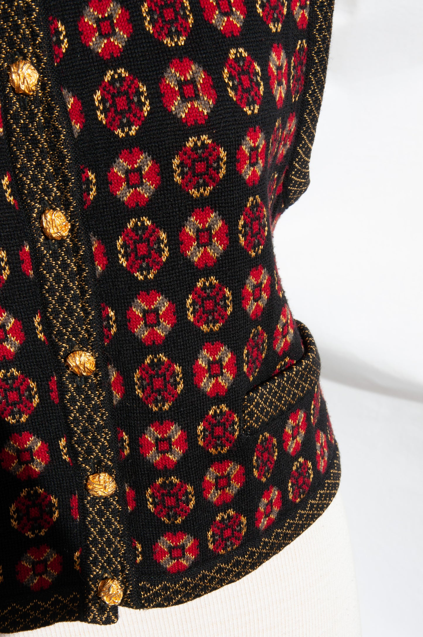 YVES SAINT LAURENT FW 91/92 PATTERNED KNIT VEST