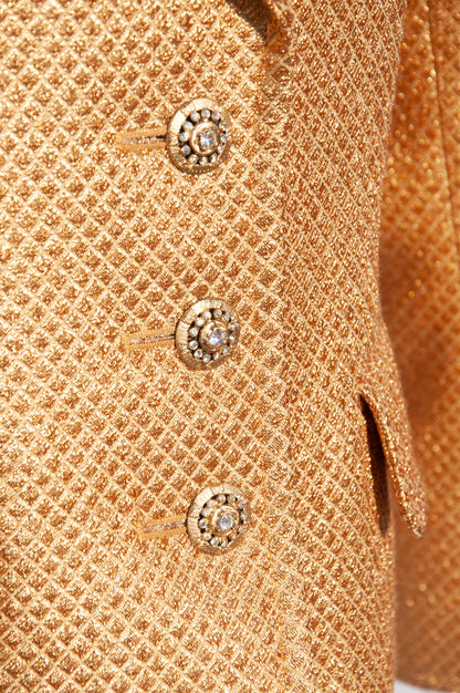 YVES SAINT LAURENT BROCADE GOLD TAILORED JACKET