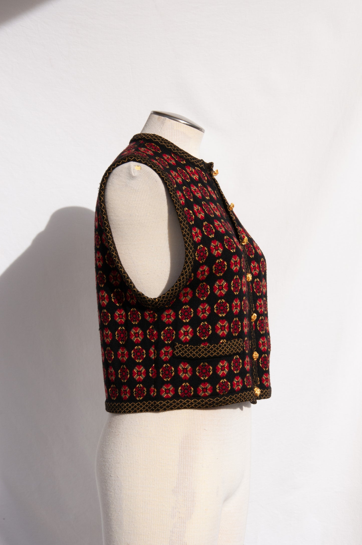 YVES SAINT LAURENT FW 91/92 PATTERNED KNIT VEST