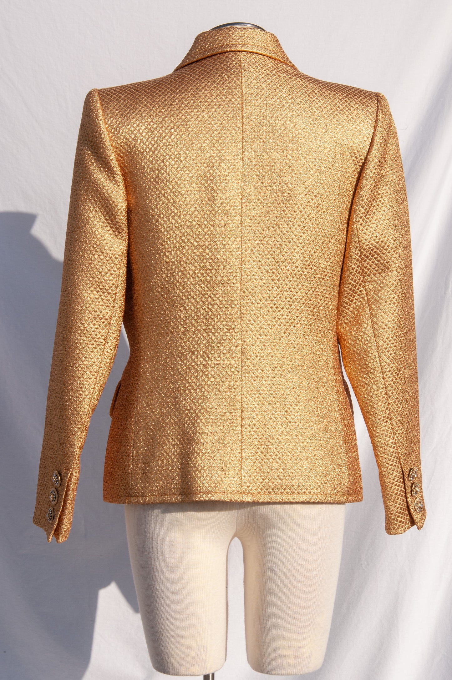 YVES SAINT LAURENT BROCADE GOLD TAILORED JACKET