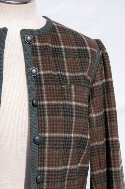 YVES SAINT LAURENT 1970S PLAID EARTHTONE JACKET