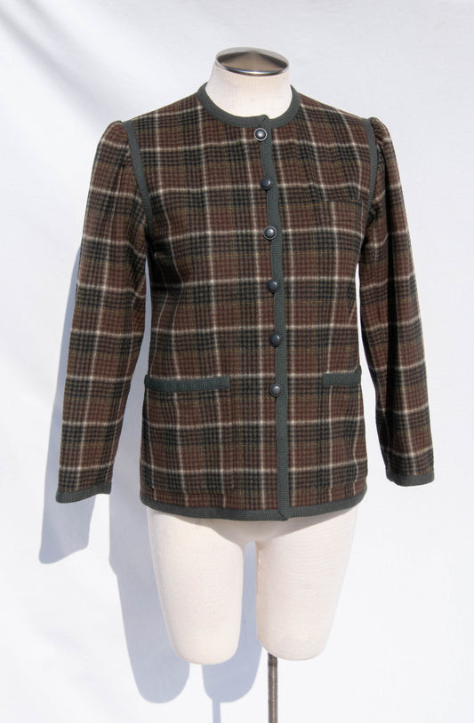 YVES SAINT LAURENT 1970S PLAID EARTHTONE JACKET