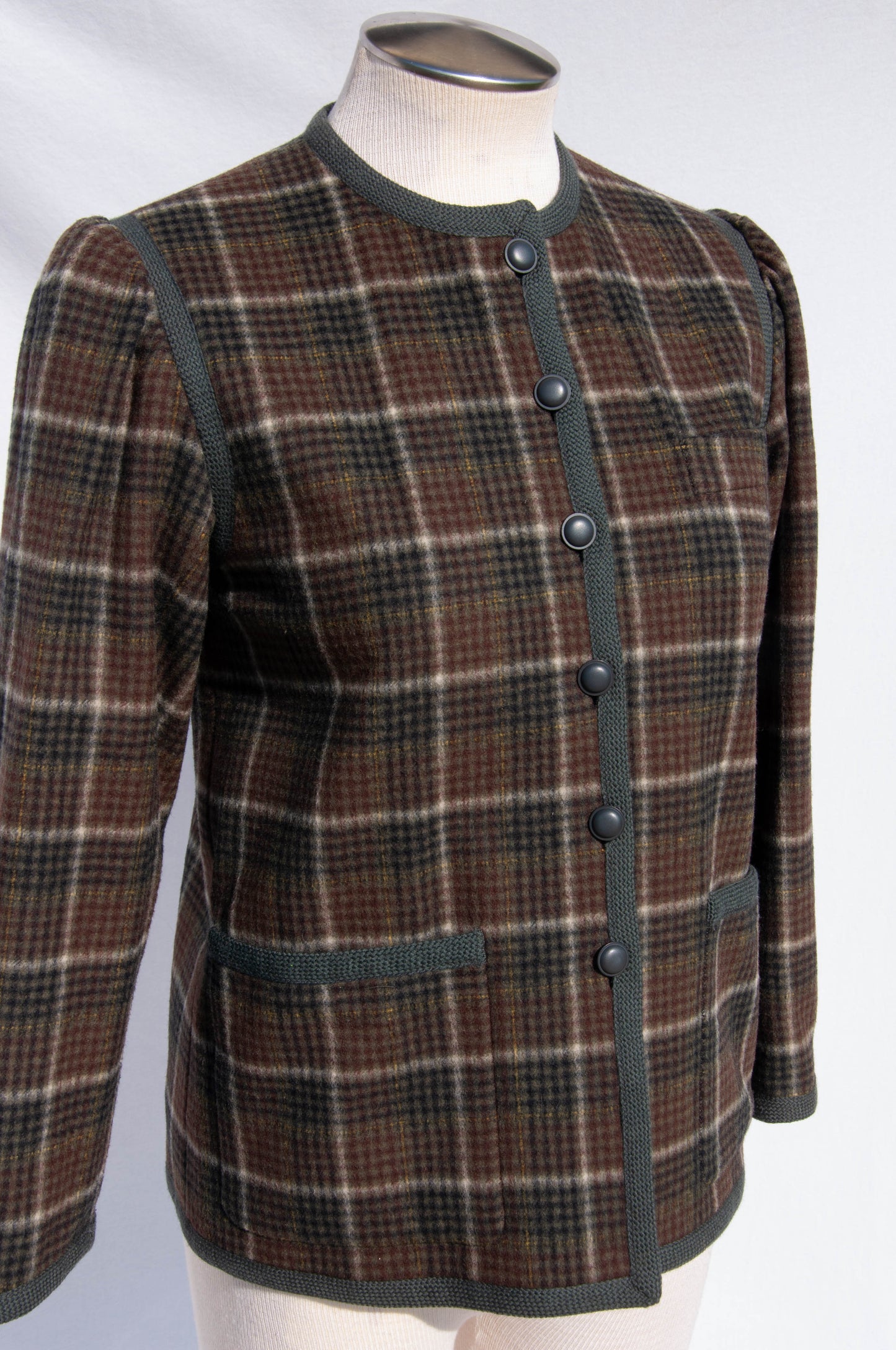 YVES SAINT LAURENT 1970S PLAID EARTHTONE JACKET