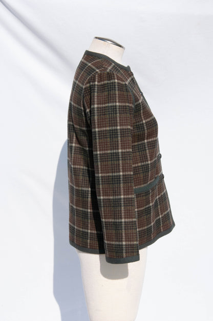 YVES SAINT LAURENT 1970S PLAID EARTHTONE JACKET