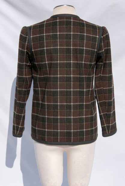 YVES SAINT LAURENT 1970S PLAID EARTHTONE JACKET