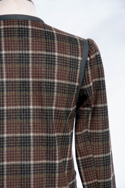 YVES SAINT LAURENT 1970S PLAID EARTHTONE JACKET