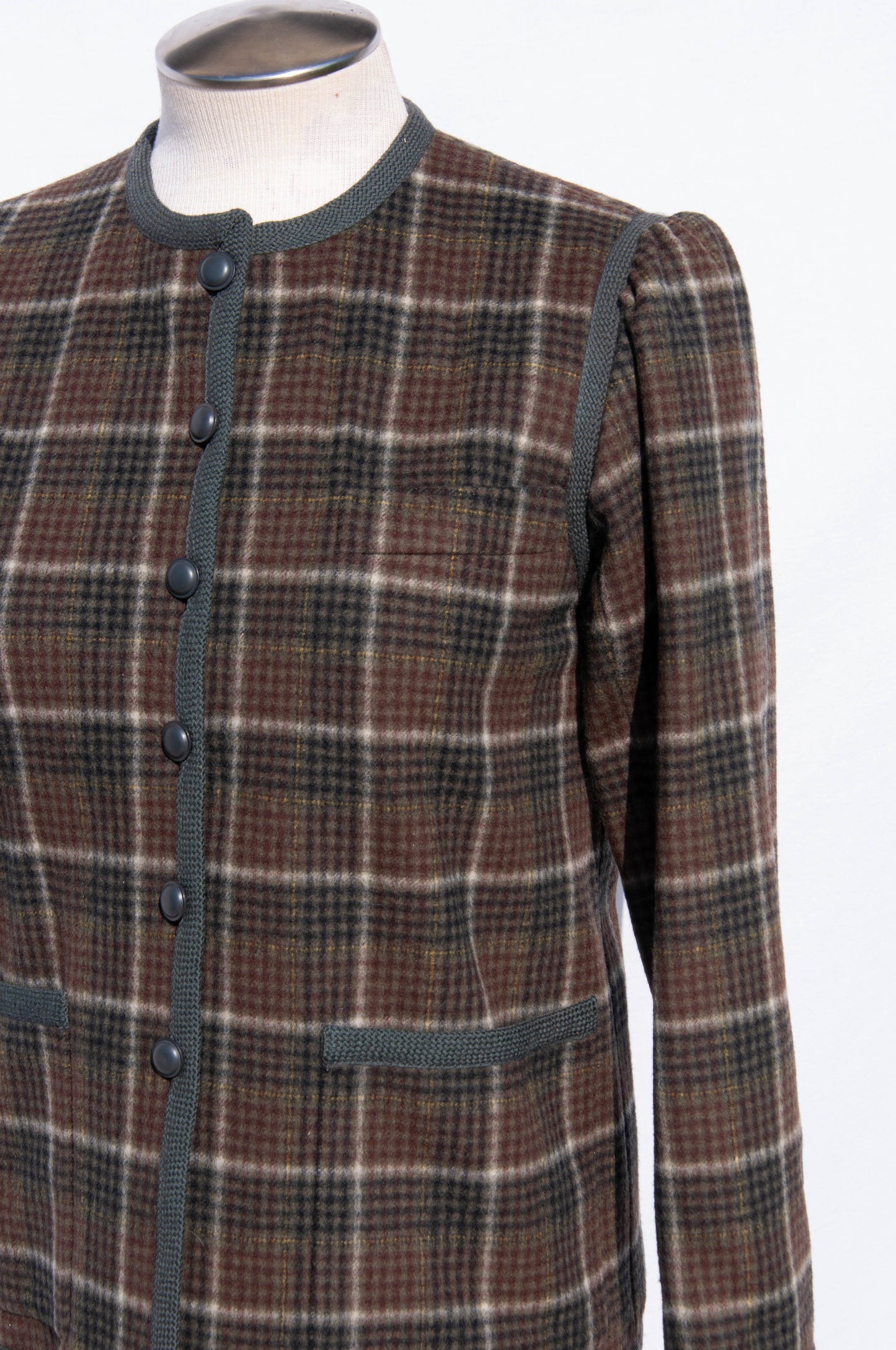 YVES SAINT LAURENT 1970S PLAID EARTHTONE JACKET