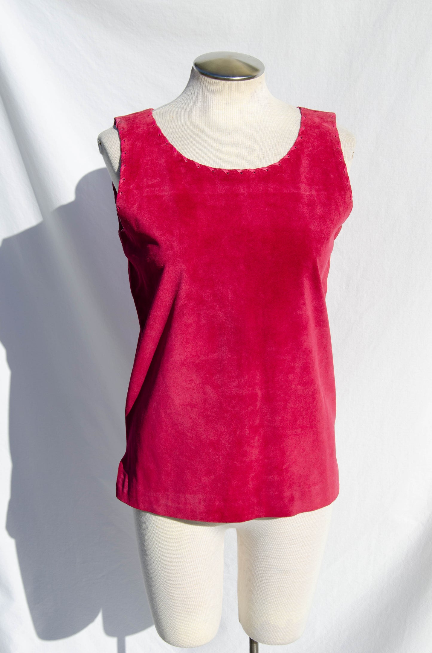 YVES SAINT LAURENT DEADSTOCK VINTAGE PINK SUEDE TANK TOP