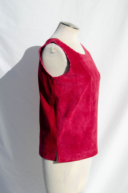 YVES SAINT LAURENT DEADSTOCK VINTAGE PINK SUEDE TANK TOP