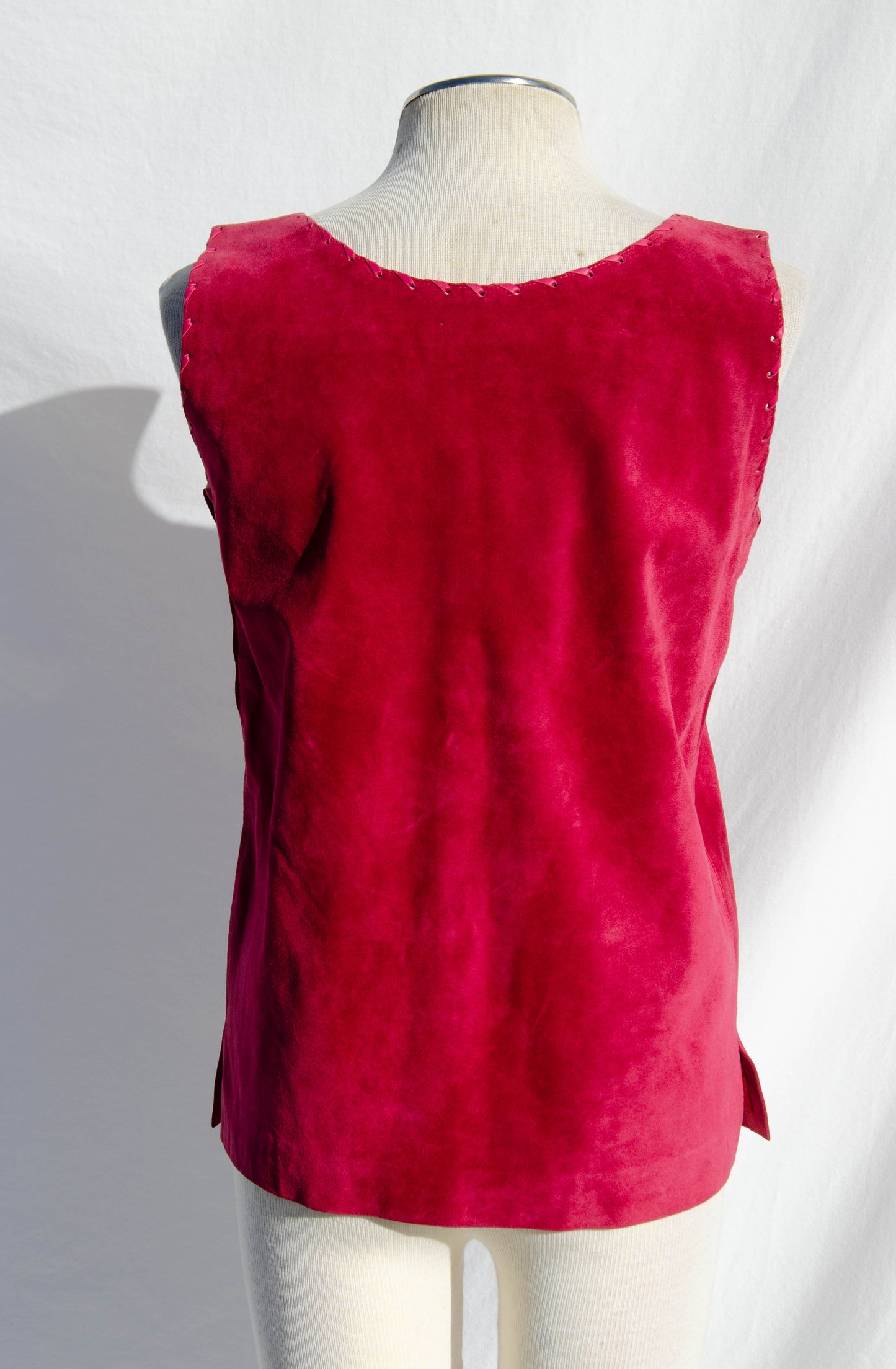 YVES SAINT LAURENT DEADSTOCK VINTAGE PINK SUEDE TANK TOP