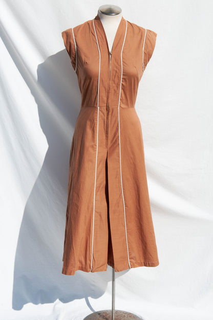 ANDELL MAY 1950S BROWN COTTON SPORTSWEAR JUMPSUIT