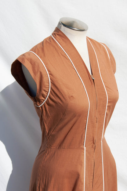 ANDELL MAY 1950S BROWN COTTON SPORTSWEAR JUMPSUIT