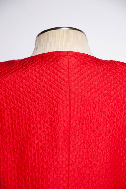 VALENTINO NIGHT VINTAGE QUILTED RED SILK BOW JACKET