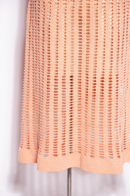 VINTAGE 1930S LIGHT CORAL PINK KNIT DRESS