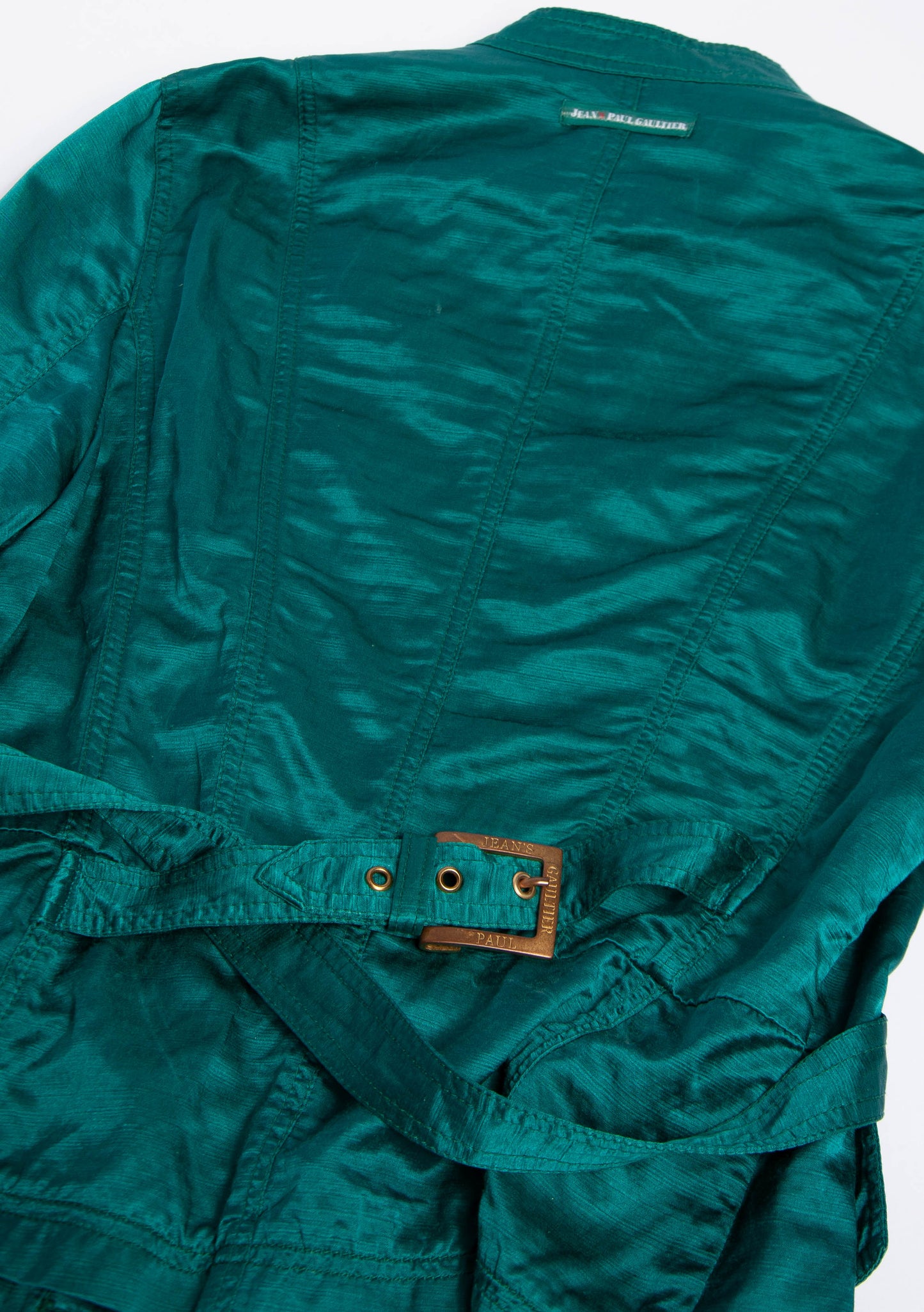 JEAN PAUL GAULTIER VINTAGE TEAL SILK BLEND MOTO STYLE JACKET